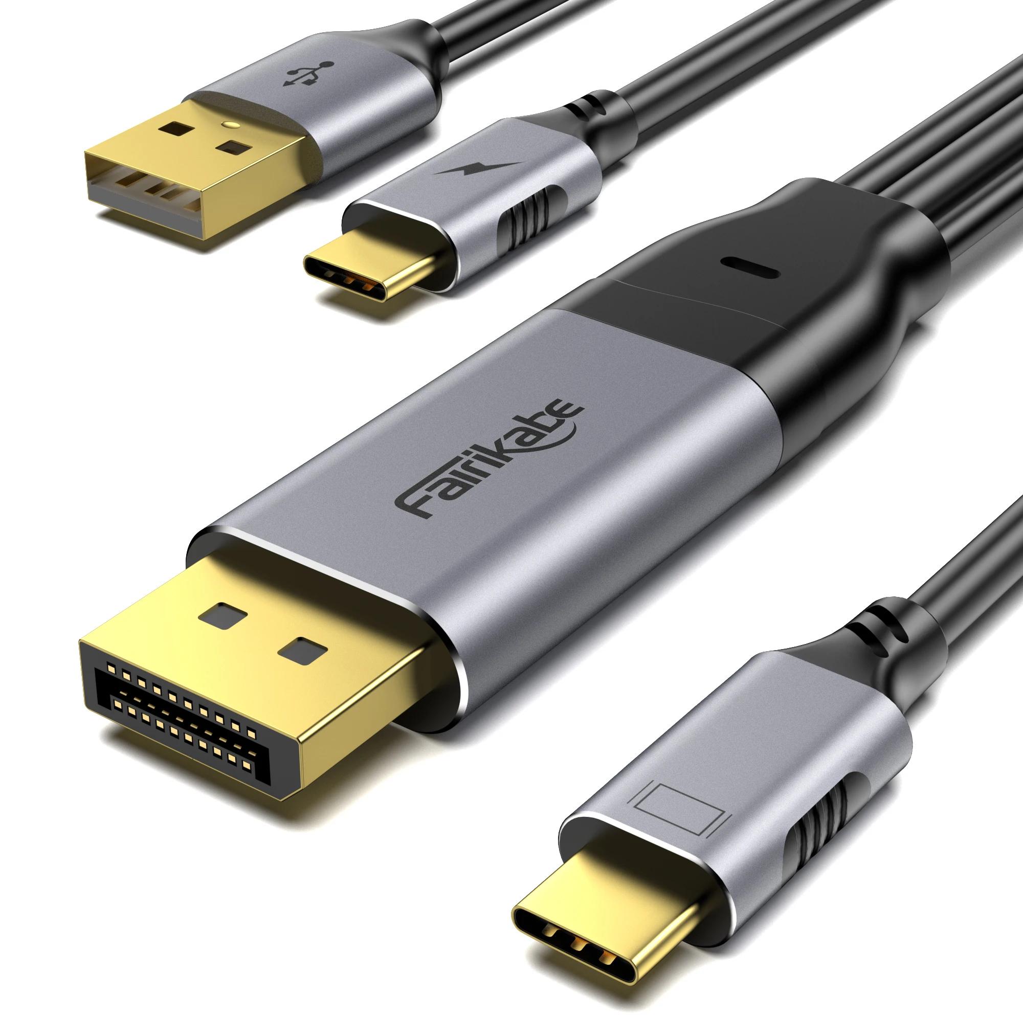 Fairikabe ÷ Ʈ-USB C ̺, DP ҽ-USB-C ġ  ޴ , ȭ VR ۷ Nreal Air, 6.6ft, 4K, 60Hz